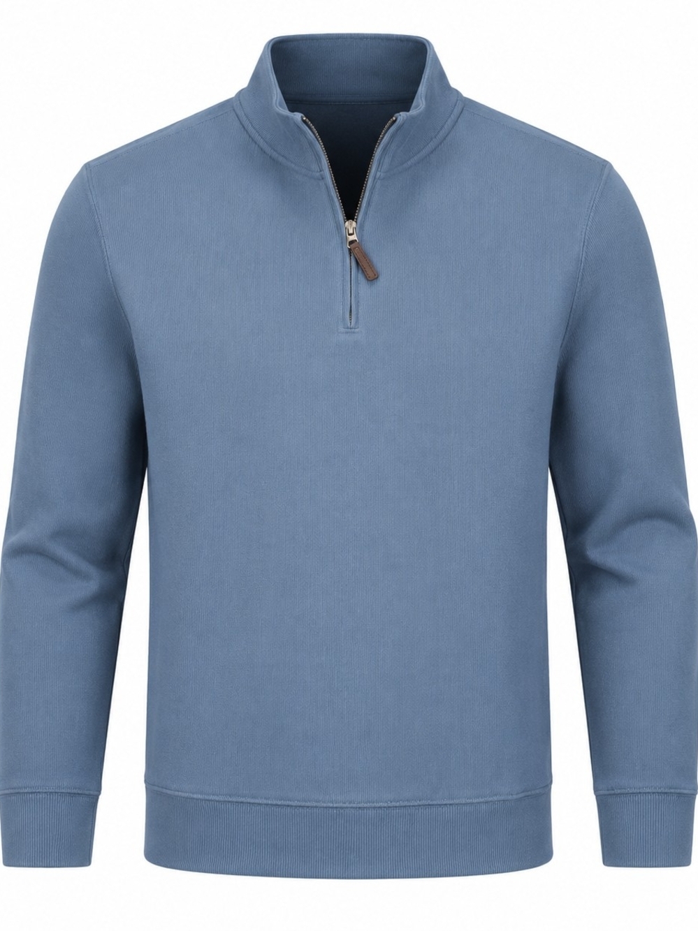 Lands' End Bedford Rib Quarter Zip Long Sleeve Sweater Men's Blue Size XL